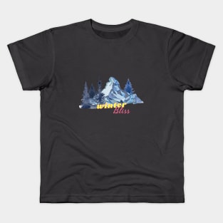 Winter Bliss Mountains Kids T-Shirt